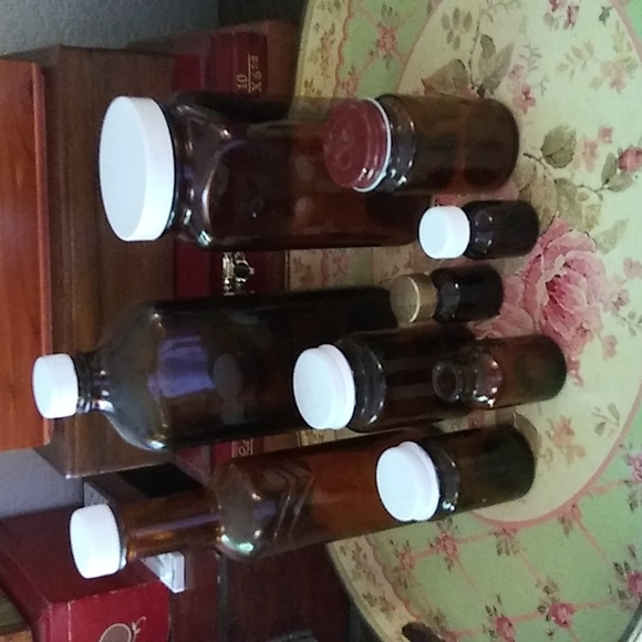 Vintage Dark Amber/Brown Apothecary Bottles